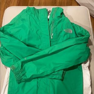 Green North Face Rain Jacket